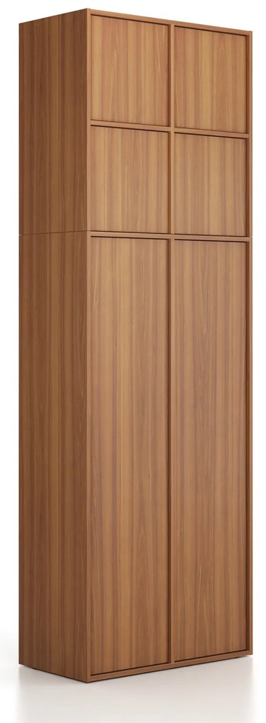 Nadstavba pre skrine FRAME, 4x dvere, 872 x 450 x 854 mm, PUSH-lock, orech