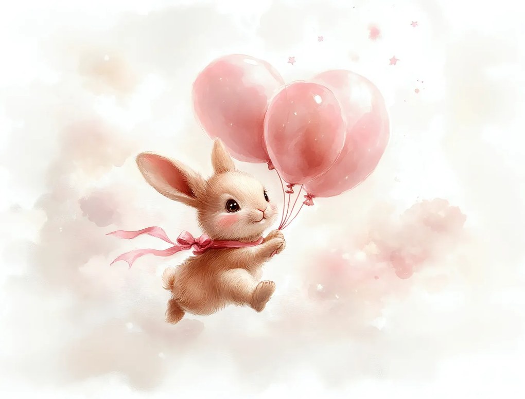 Fototapeta - Zajačik s balónikmi (147x102 cm)