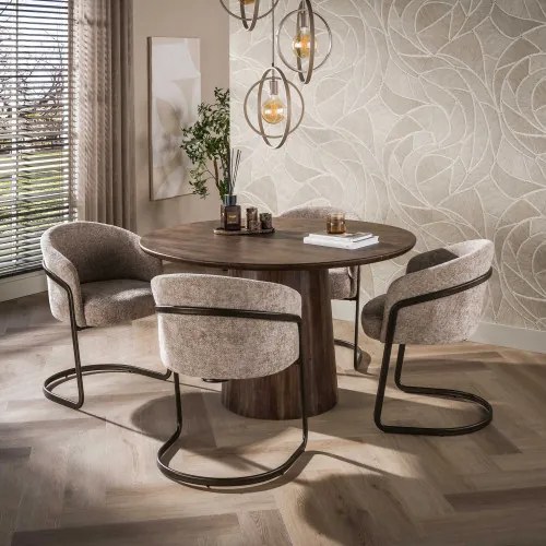 Jedálenský stôl okrúhly 55-95 Central Ø130cm Drevo Acacia - Komfort-nábytok