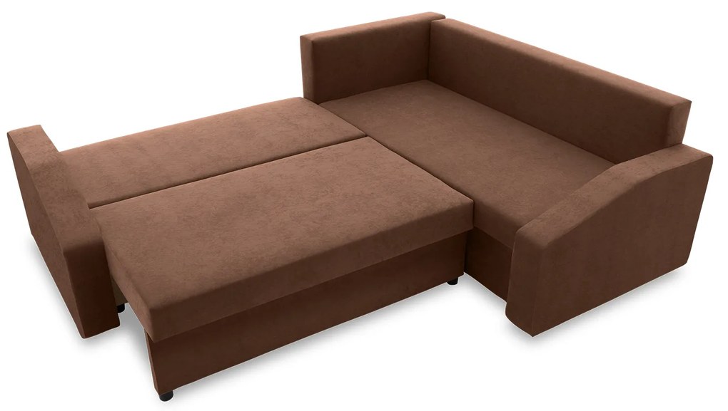 Rohová rozkladacia sedacia súprava GRANDE PLUS - color mikro Pravá Hnedá