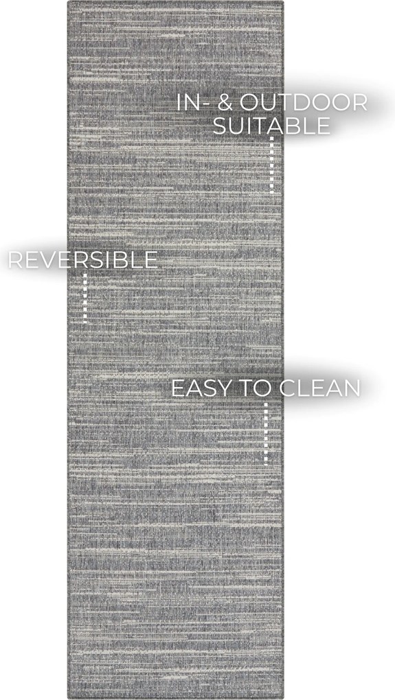 ELLE Decoration, Kusový koberec Gemini 105543 Silver z kolekcie Elle – na von aj na doma, 120x170, šedá, chodba / predsieň