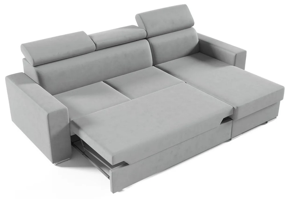 Rohová rozkladacia sedacia súprava ADELA Tmavo sivá I Pravá