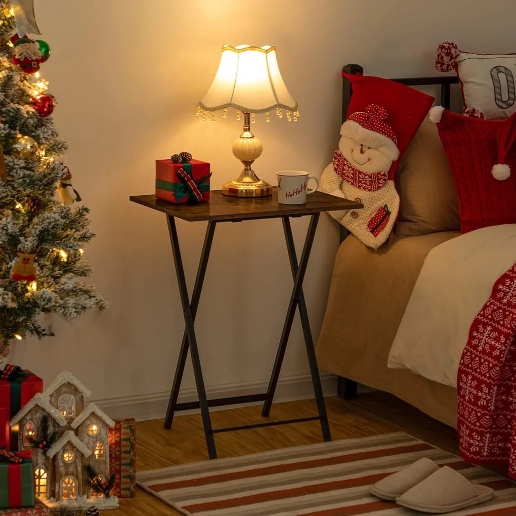 Skladací odkladací stolík Vasagle Abby 48 cm hnedý/čierny