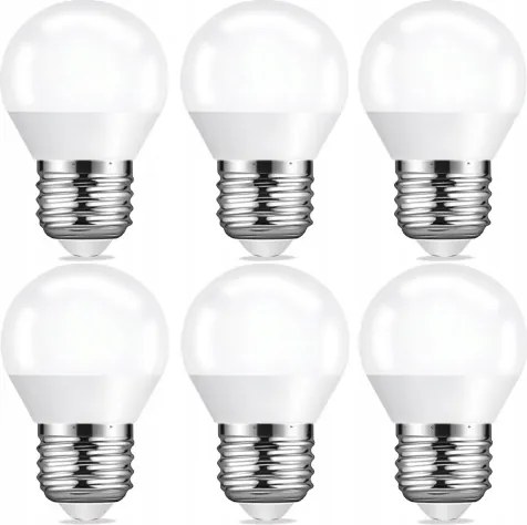 Sada 6x LED žiarovka E27 8W 700lm 4000k g45 guľatá - neutrálna biela