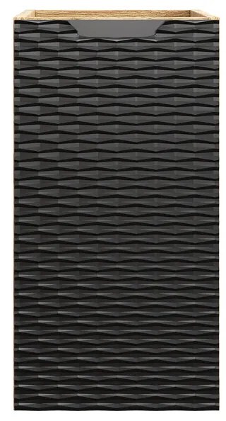 Koupelnová skříňka Ocean s deskou a umyvadlem 90 cm černá/dub olejovaný