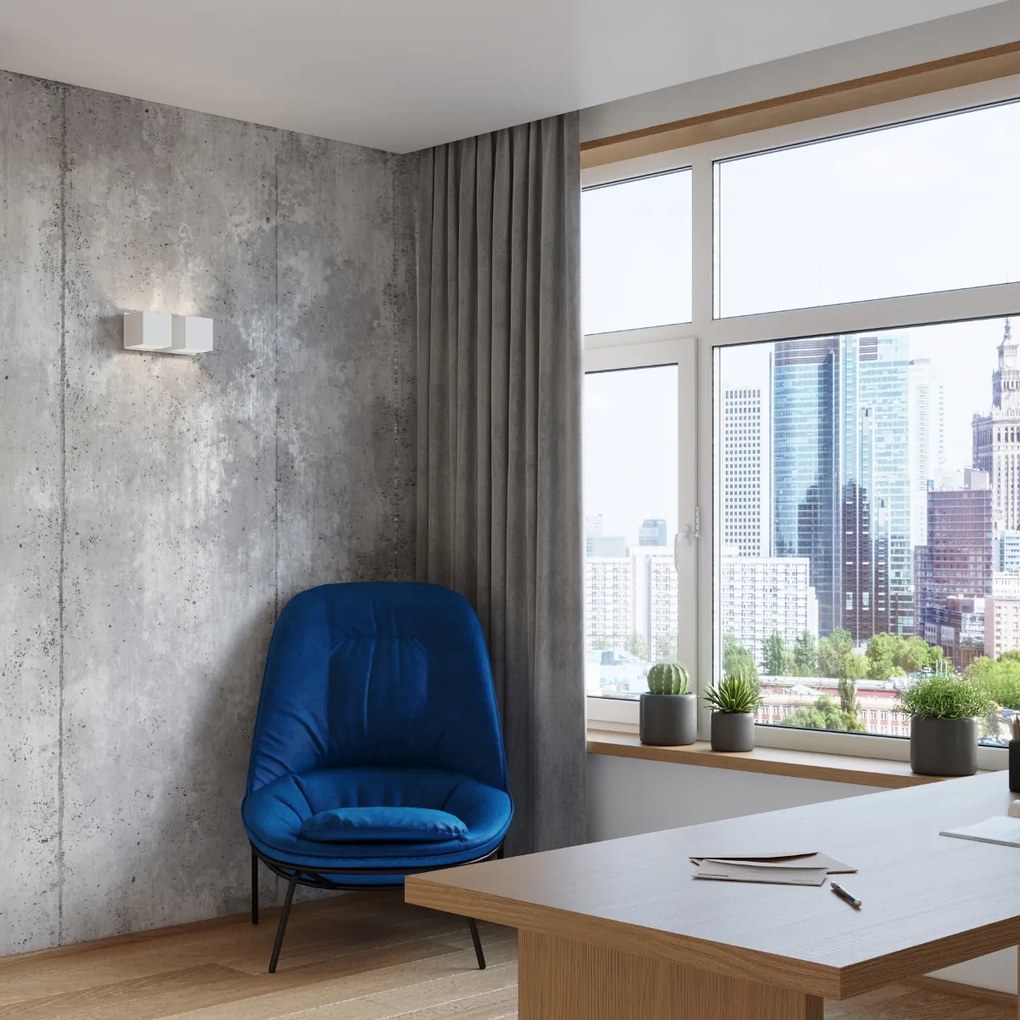 Nástenné svietidlo Quad, 2x biele kovové tienidlo