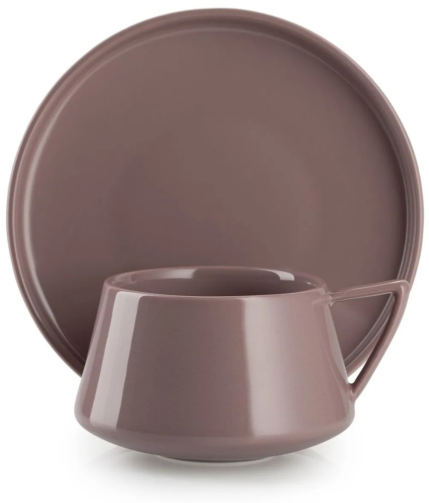 Porcelánová šálka s podšálkou Luna Pink 200 ml