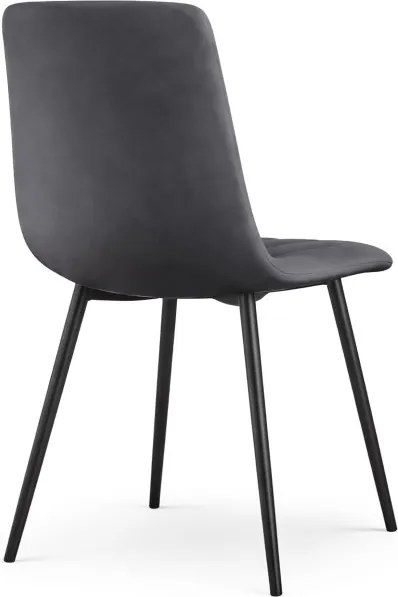 Sada ôsmich jedálenských stoličiek LIVO zamatové, grafitové / čierne nohy (8 ks)