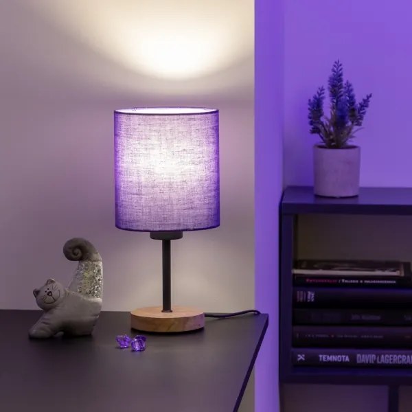 Brilagi - Stolná lampa NUBILA WOOD 1xE27/25W/230V dub/čierna