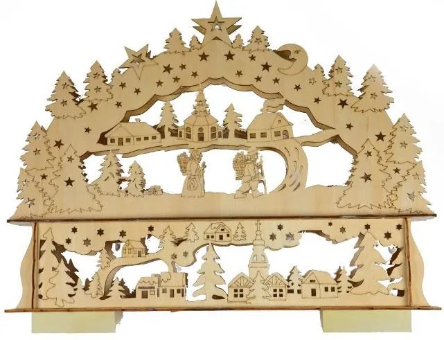 Nexos 28392 Vianočná dekorácia - krajina - 10 LED, teplá biela