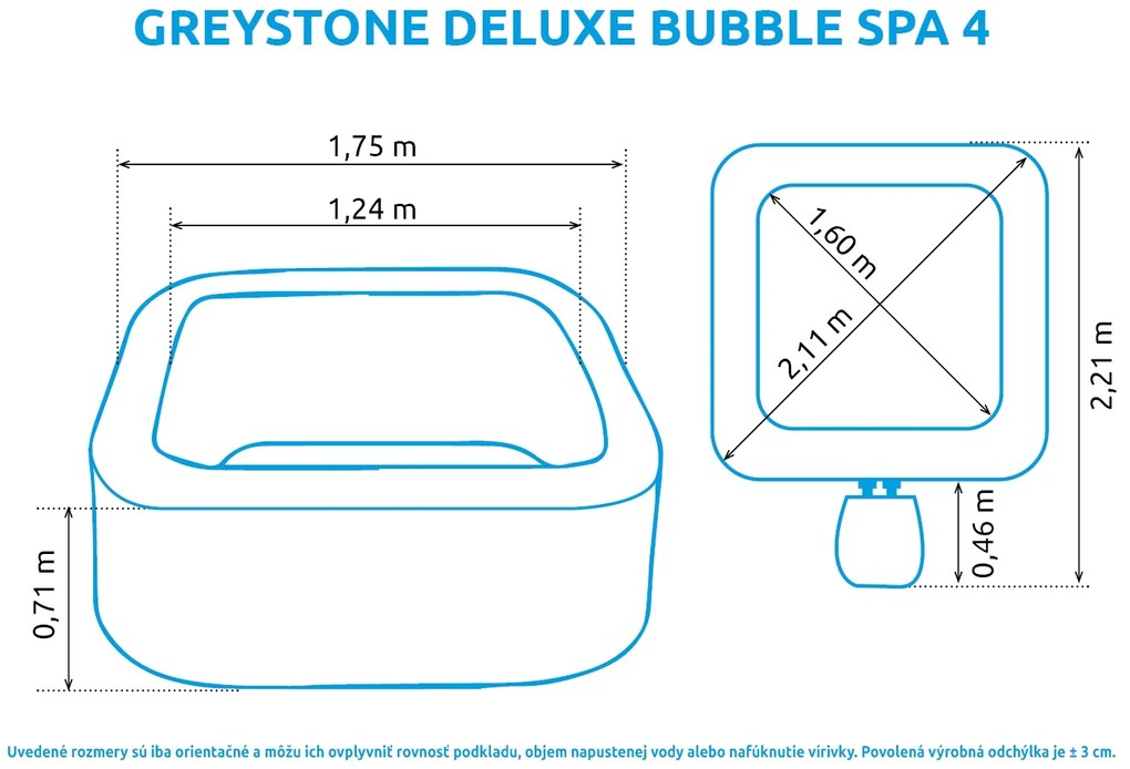 Intex | Vírivý bazén Pure Spa Greystone Deluxe Bubble Spa 4 NP | 11400294