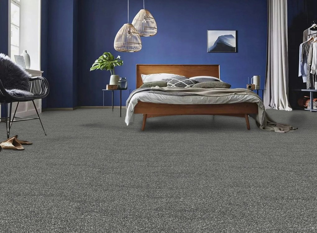 Lano, Metrážny koberec Bloom 850, na mieru, šíře 4m,5m, šedá, ab (mriežka), chodba / predsieň