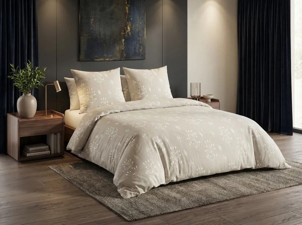 Obliečky z Renforcé bavlny FARAH béžové Rozmer obliečky: 80 x 80 cm | 135 x 200 cm