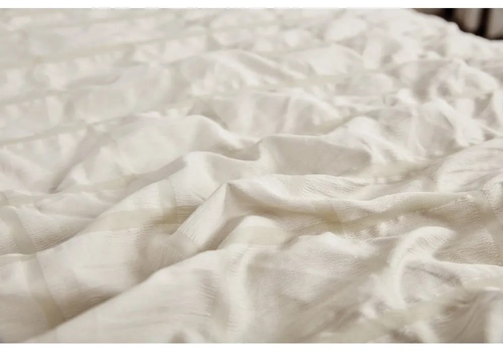 Béžové krepové obliečky na jednolôžko 140x200 cm Naomi – My House