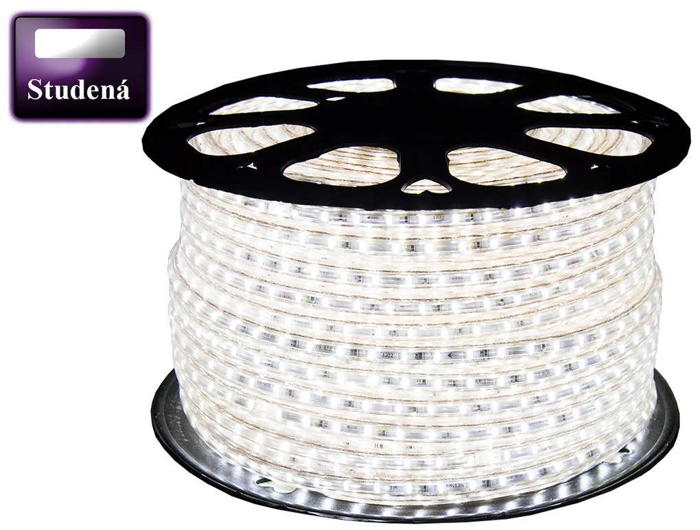 ECOLIGHT LED pásik - 230V - SMD 2835 - 1m - 60LED/m- 6W/m - 380Lm - IP68 - studená biela - 10mm