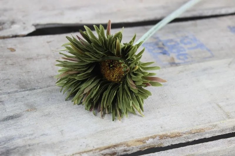 Tmavozelená umelá gerbera 58cm