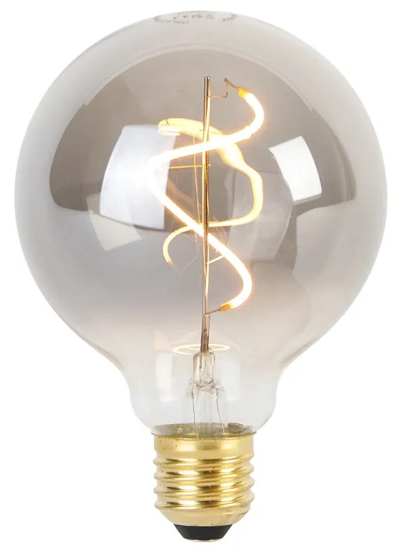Sada 5 stmievateľných LED žiaroviek E27 so špirálovým vláknom G95 dymové 3W 95lm 1800K