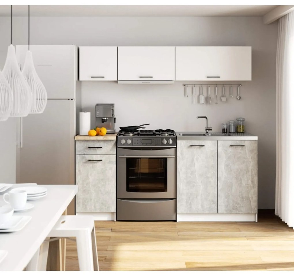 Kuchynský set OLIVIA G1 1,8M - biela/beton