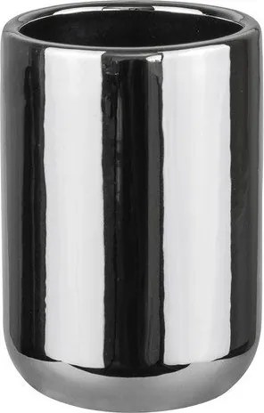 Keramický téglik na zubné kefky v striebornej farbe Lotus – Mette Ditmer Denmark