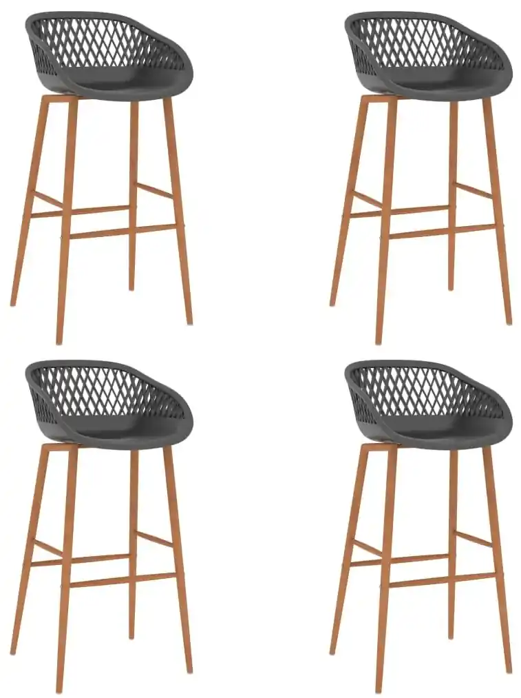 vidaXL Barové stoličky 4 ks sivé | Biano