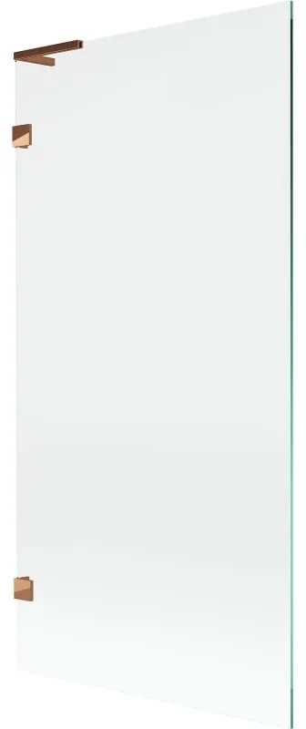 Mexen, Mexen Lunar L 1-krídlová vaňová zástena 90 x 150 cm, transparentná, ružové zlato - 897L-090-000-60-00