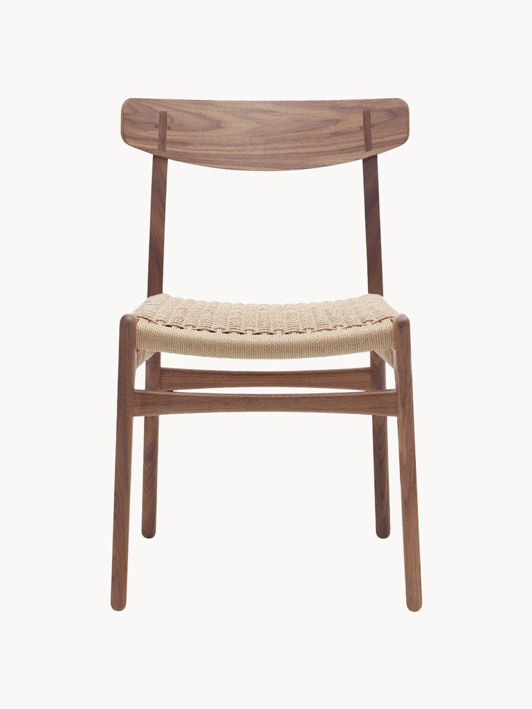 Drevená jedálenská stolička's ručne tkaným sedadlom sedadlom CH23