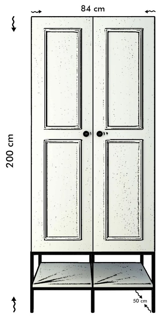 Šatníková skriňa Martin I 84 cm biela mramor/zlatá