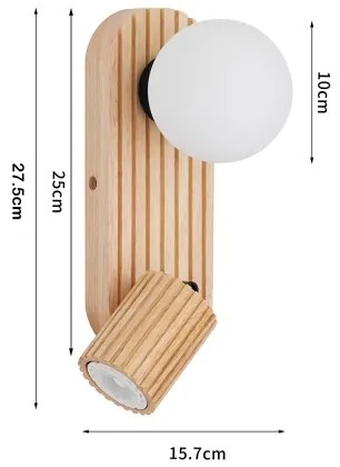 Brilagi - Nástenné bodové svietidlo MODERN WOOD 1xG9/5W/230V+1xGU10/8W drevené