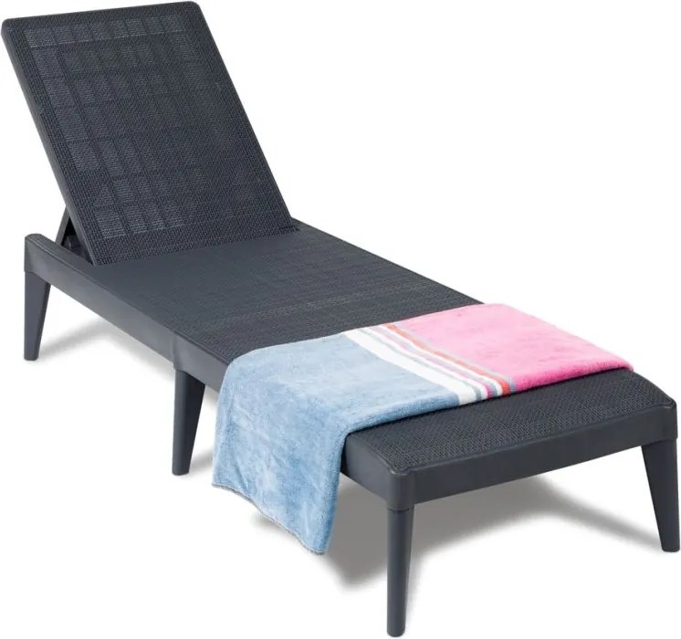 Plastové záhradné lehátko SIROLO, grafitová farba