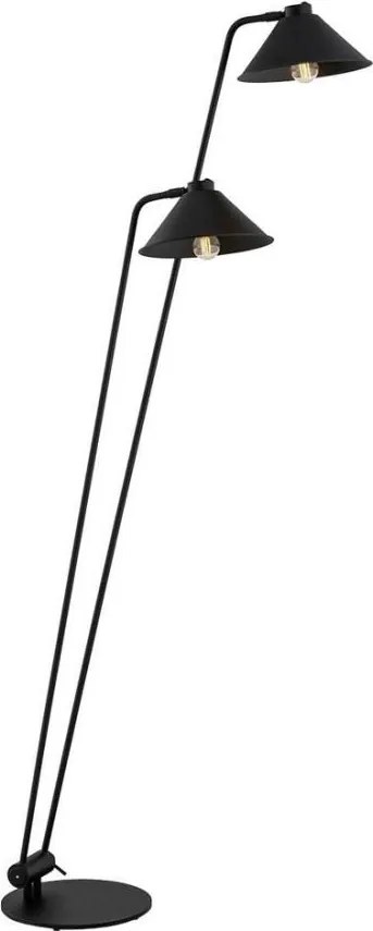 Argon 7075 - Stojacia lampa GABIAN 2xE27/15W/230V čierna