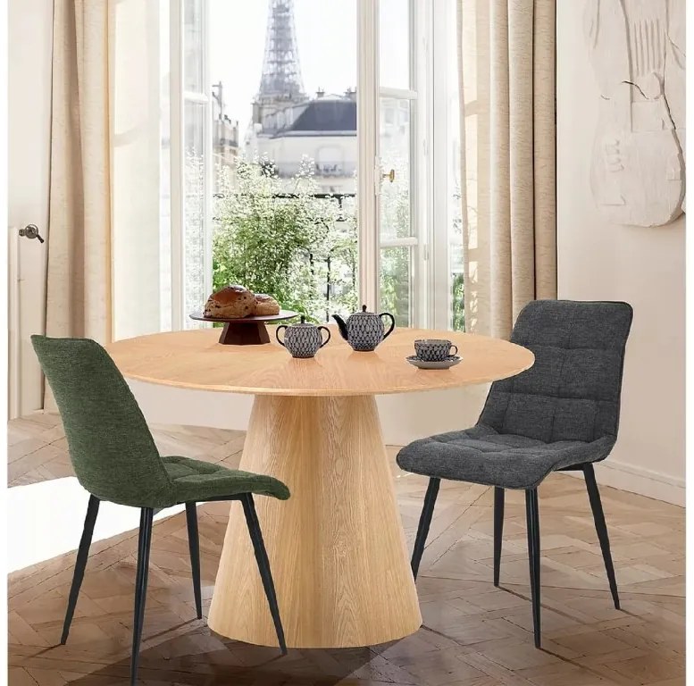 Okrúhly jedálenský stôl ANGEL 120x120 cm, dekor dub