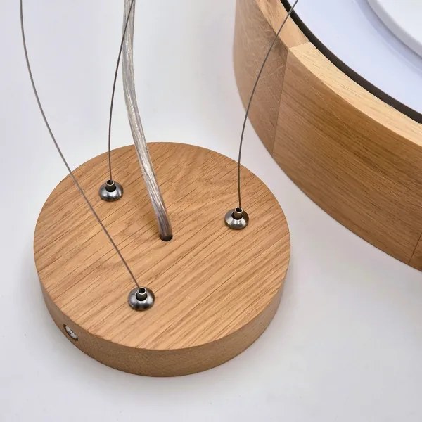 Brilagi - LED závesné svietidlo na lanku CARVALHO 3×E27/60W/230V, dub, Ø 47,5 cm