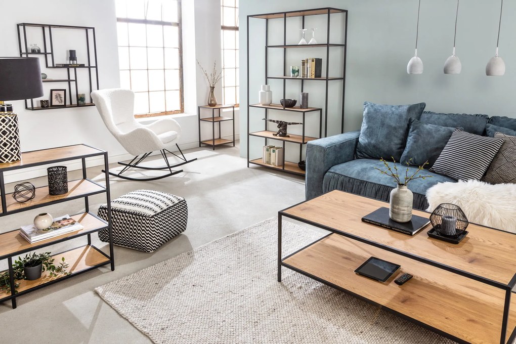 Polica Slim Line 185x115cm dub divoký čierny