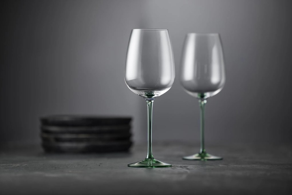 Vinné poháre Vienna 530 ml zelené 4 ks