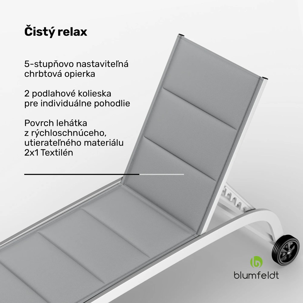 Blumfeldt Limala, lehátko, oceľ/hliník, textilén, 150 kg, prenosné