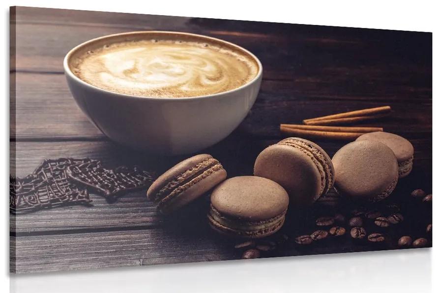 Obraz káva s čokoládovými makrónkami Varianta: 120x80