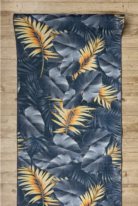 Protišmykový behúň LOTUS PAPRADE 45270 sivý / zlatý - Výpredaj