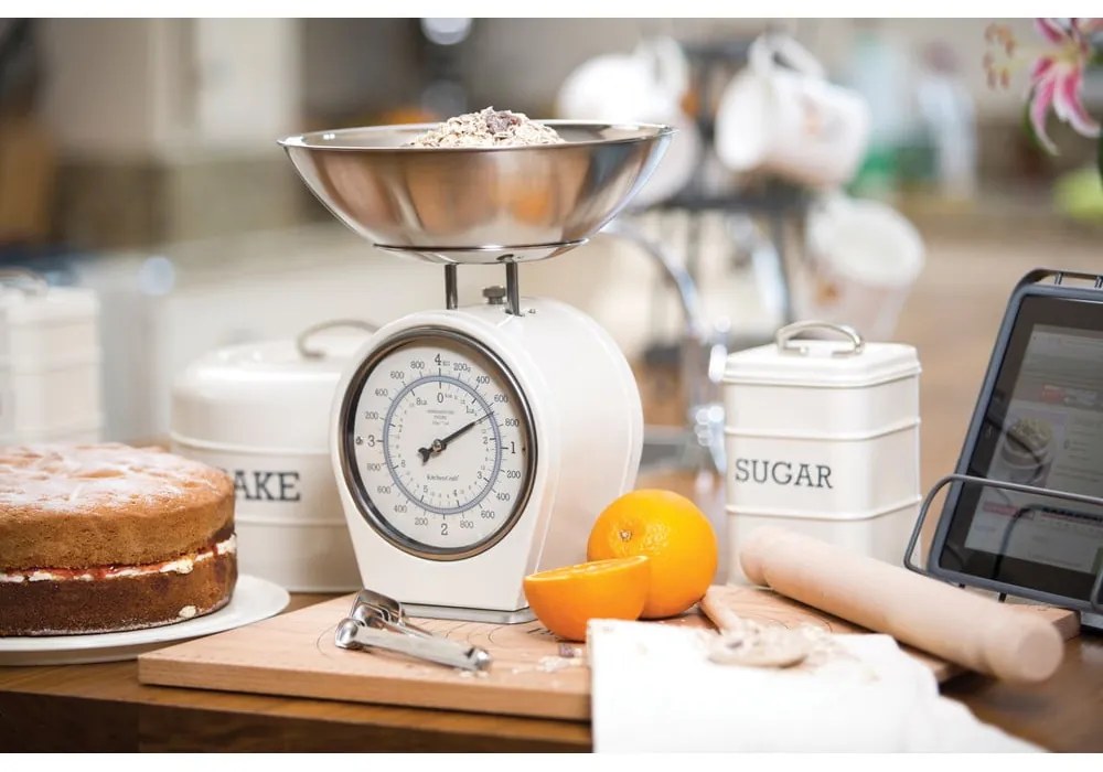 Krémovobiela kuchynská váha Kitchen Craft Living Nostalgia, nosnosť 4 kg