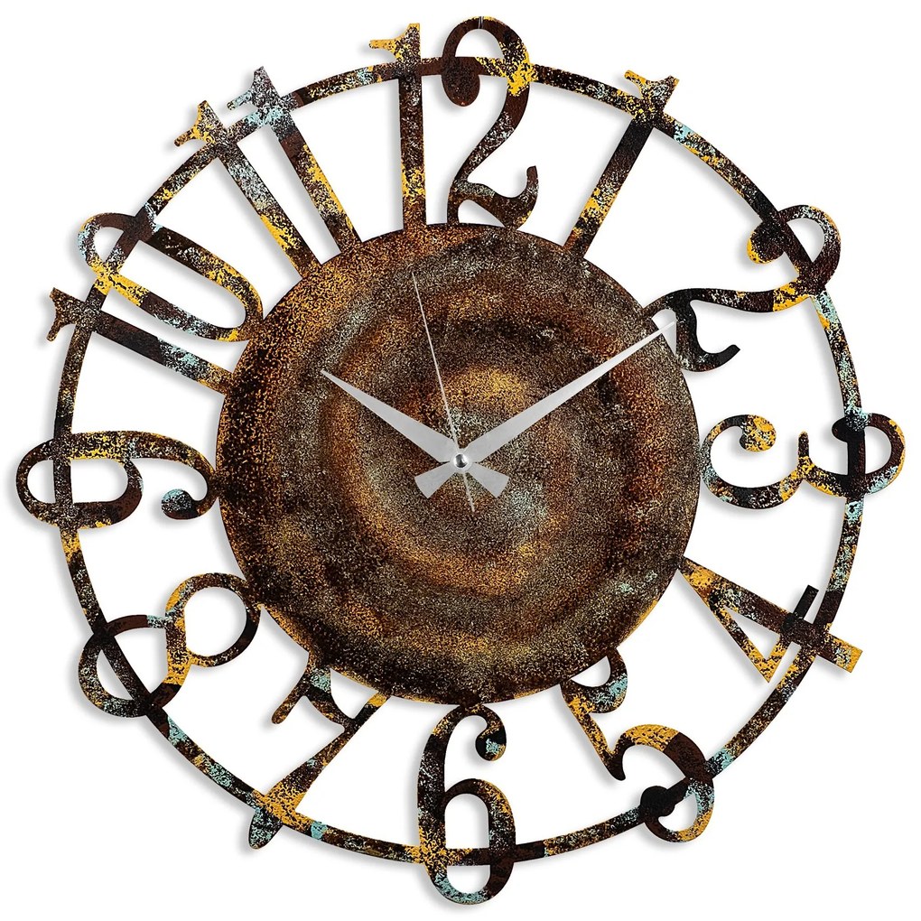 Nástěnné kovové hodiny Clock 15 - 1 vícebarevné