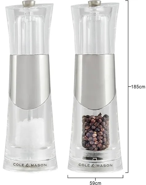Cole&Mason - Sada mlynčekov na soľ a korenie BOBBI 2 ks 18,5 cm