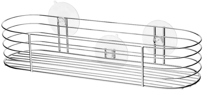 BISK Erga Niagara, veľký košík na kúpeľňové doplnky na prísavky 30x8,3x6 cm, chrómová, ERG-04841