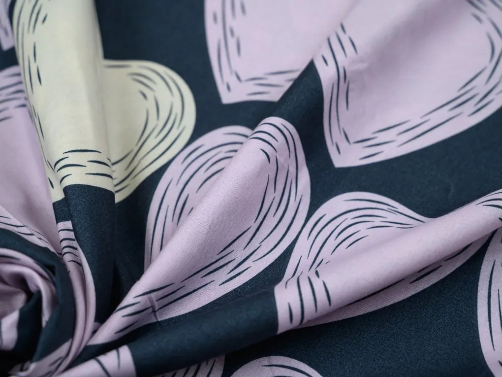 Obliečky z mikrovlákna VIOLET HEARTS svetlo fialové Rozmer obliečky: 2 ks 70 x 80 cm | 160 x 200 cm