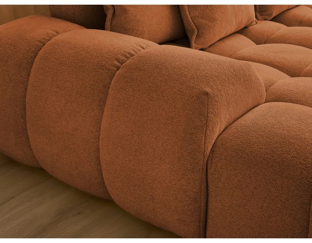 Terakotová ženilková rozkladacia/s úložným priestorom rohová pohovka (pravý roh/do tvaru "U") Everest – Bobochic Paris