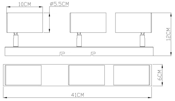 Globo 57911-3M - Bodové svietidlo ROBBY 3xGU10/35W/230V čierna/mosadz