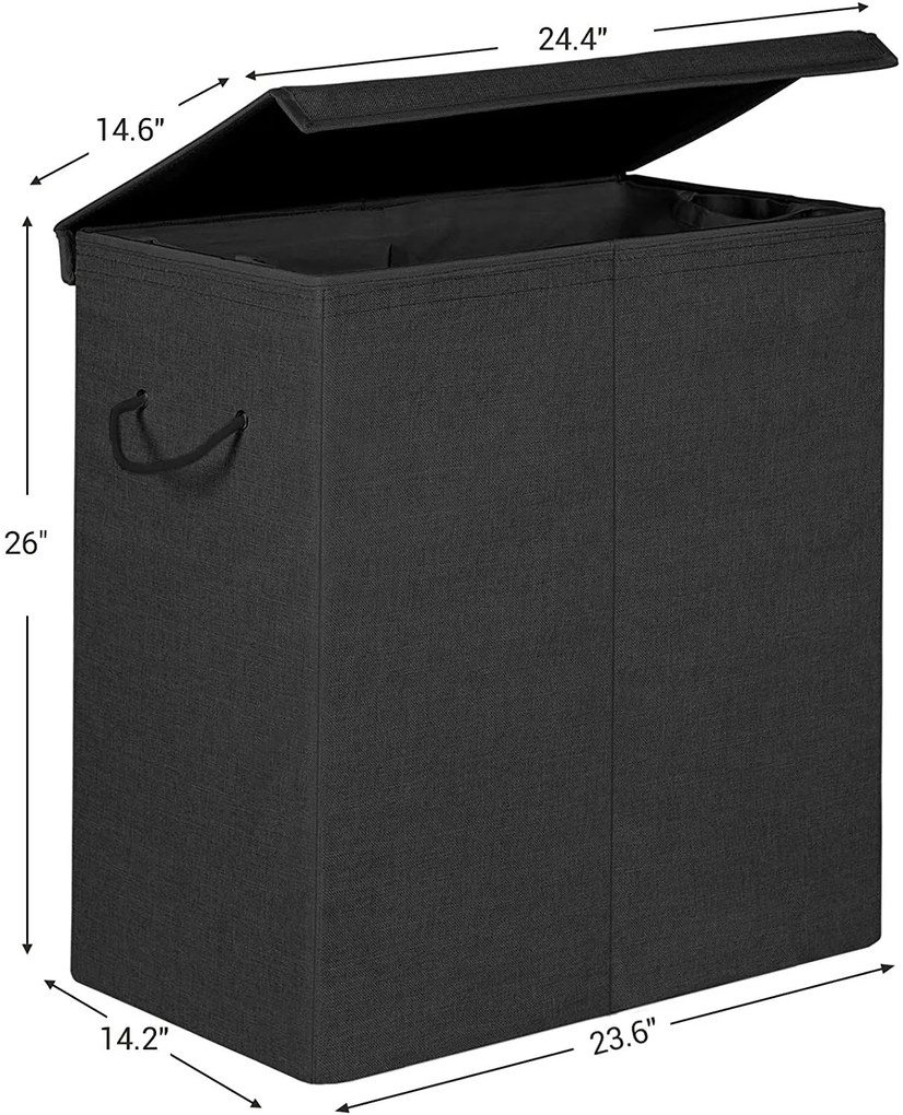 Songmics Kôš na bielizeň Ina Black 142 l
