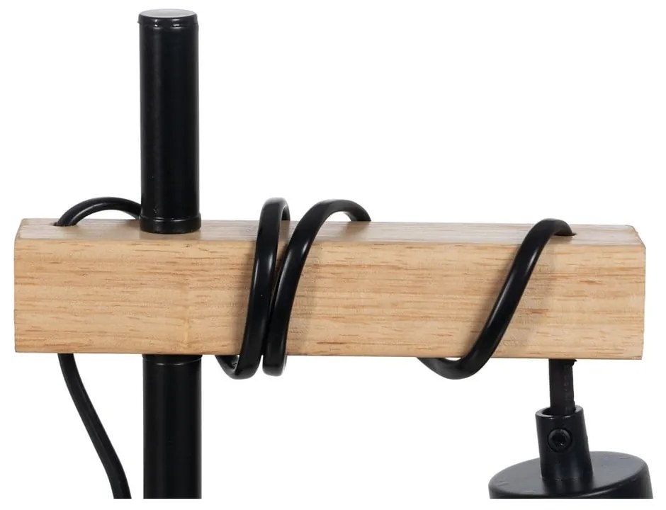 Stolová lampa v čiernej a prírodnej farbe (výška 52 cm) – Ixia