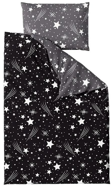 Obliečky z mikrovlákna NIGHT SKY čierno-sivé Rozmer obliečky: 2 ks 70 x 90 cm | 200 x 220 cm