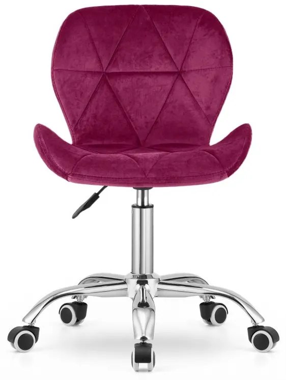 Set do pracovne ZARIMO stôl 80x40 cm biely + kreslo AVOLA VELVET vínové