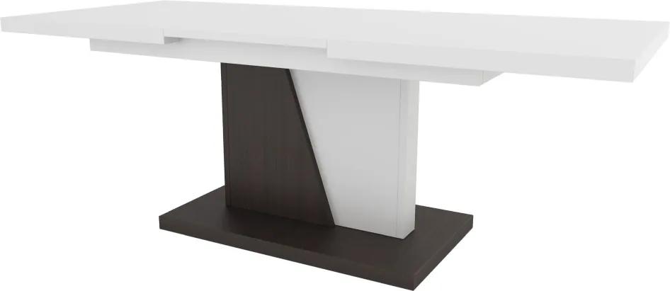 Mazzoni NOIR biely/wenge - rozkladací, konferenčný stolík