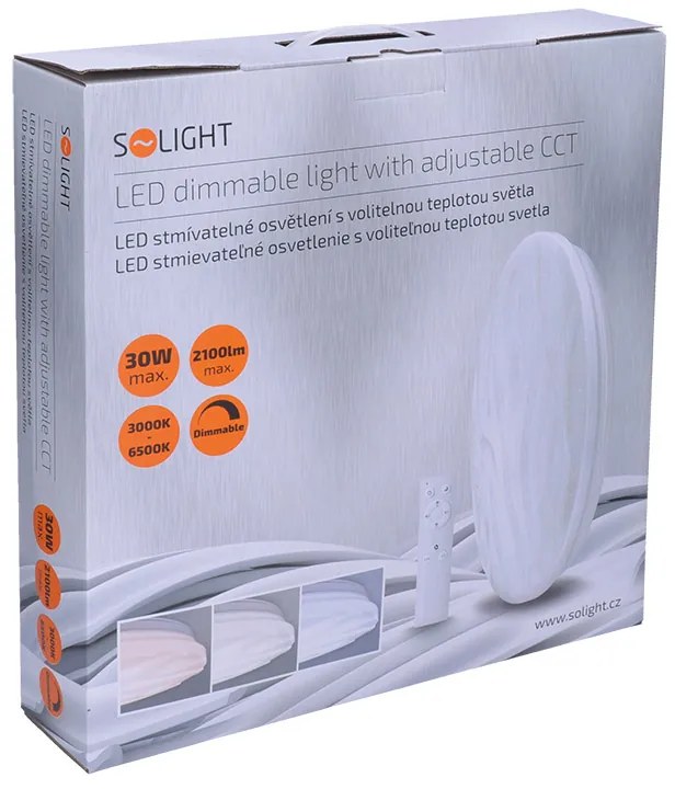 Solight LED stropné/stenové stmievateľné svietidlo Wave, biele